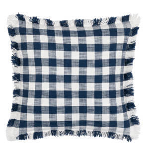 Yard Barton Check Fringed Cushion